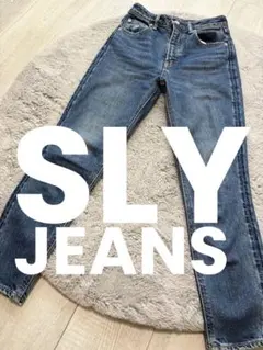 SLY JEANSスライジーンズハイウエストスキニーデニムXSブルーロゴ刺繍24のサムネイル