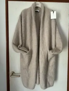 プントドーロ カシミヤ混 モヘヤ ニットコート ロング ベージュ 未使用タグ付き