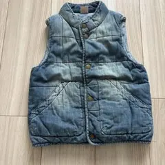 デニム調 ダウンベスト M
