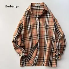 希少 バーバリー 長袖 シャツ シャドーホース 刺繍 ノバチェック S