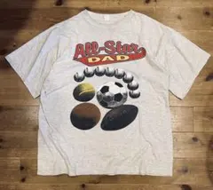 Tシャツ 古着 90s シングルステッチ USA スポーツ 鼠色 プリント XL