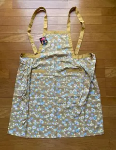昭和レトロ　ヴィンテージ　エプロン　花柄　丈約85 cm　JAA認定タグ付き
