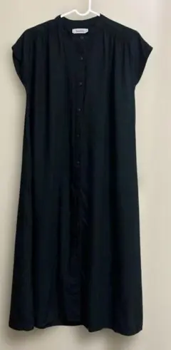 hareiro ノースリーブ シャツワンピース ダークグリーン