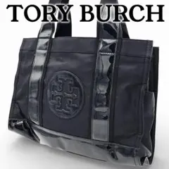 TORY BURCH トリーバーチ トートバッグ ロゴ エナメル ナイロン