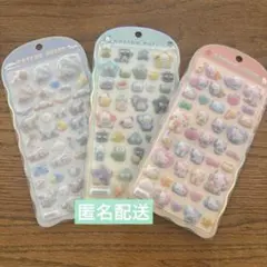 正規品　サンリオ　コットンパフィシール　キティ　はぴだんぶい　シナモロール　3種