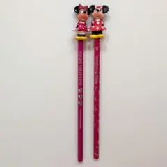 東京ディズニーランド　ミニーマウス ミニーちゃん　フィギュア付鉛筆 2本　レトロ