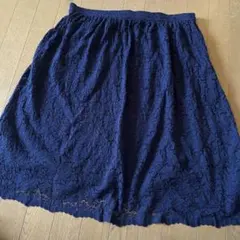 UNIQLO ネイビー レースフレアスカート 3XL