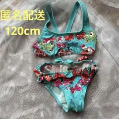 蝶と花のプリント セパレート水着 120