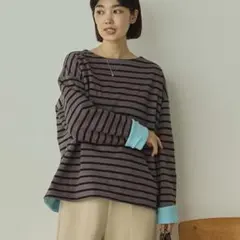 ボーダー長袖Tシャツ 裏フリース オーシバル トラディショナルウェザーウェア