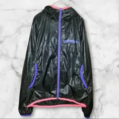 アディダス　シャカシャカ　パーカージップアップ　ナイロン 黒　M