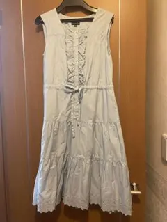 水色ノースリーブワンピース　レース　160cm スコッチハウスのサムネイル