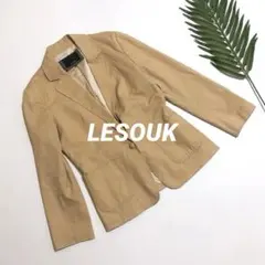 1-655【LESOUK】ジャケット　レディース　ベージュ　入学式　M