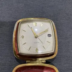 【ジャンク】昭和レトロ リズム時計 トラベルクロック 置き時計（蓋が閉まらない）
