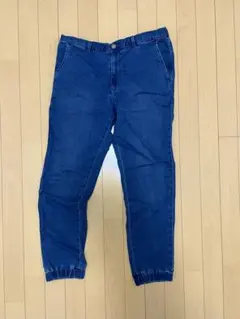 UNIQLO ユニクロ　デニム風　 ジョガーパンツ リブ付き