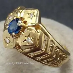 k18 リング サファイア ダイヤモンド 4石