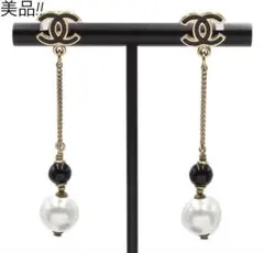 R2749 美品 シャネル ココマーク パール×カラーストーン スイング ピアス