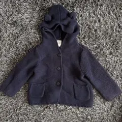 GAP ギャップ ベビー ネイビー フード付きニットアウター 6-12M