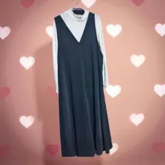 ノースリーブ ブラック ロングワンピース13号