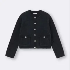 ツイーディーニットカーディガン gu