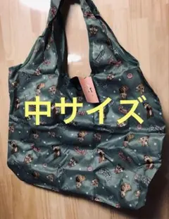 チップ＆デール　エコバッグ　中サイズ　カラーグリーンのサムネイル