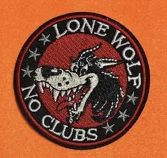 A2243 ローンウルフ・ノークラブ　孤独なライダー　刺繍ワッペン　アイロン