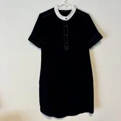 ZARA BASIC 黒 半袖ミニワンピース XS