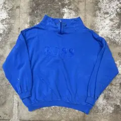 古着 90s BOSS ボス ハーフジップ スウェット メンズ M