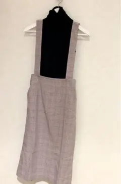 ✴︎ほぼ新品！チェック柄サロペット風スカート✴︎