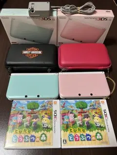 ⭐️3DSLL⭐️本体2台　とびだせどうぶつの森2本　充電器１つ付き　他ソフト7本付