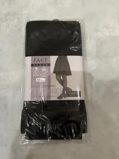 スリーコインズ3coinsスリコフェイク黒ストッキングタイツMサイズ 新品未使用