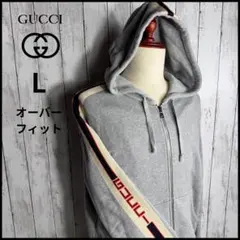 美品　グッチ　パーカー　総柄ロゴ　オーバーサイズ　表記XS 着用M ユニセックス 2026年最新】GUCCI 柄・デザイン：プリント(ロゴなど) メンズ パーカー