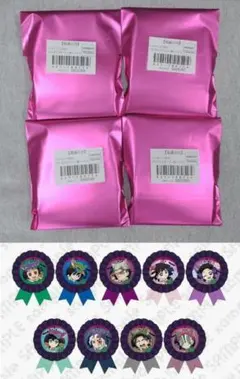 鬼滅の刃 コサージュ風缶バッジ 未開封品 4点セット ①