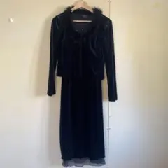 ファー付きベルベットドレスセット