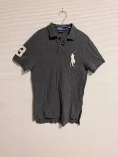 ポロラルフローレン　半袖　ポロシャツ　ビッグポニー刺繍　グレー Mサイズ