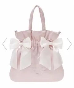 Maison de FLEURシャイニーダブルリボン2Wayトートバッグ ピンク