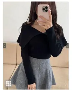 ‼️値下げ中‼️オフショル　ブラックニット