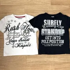 キッズ　Tシャツ　130cm まとめ売り　2枚セット　アイボリー　ブラック　男児