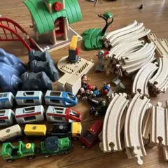 BRIO 木製レールセット 列車 車両 建物 ジオラマのサムネイル