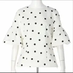新品ドット袖フレアブラウス　サイズ1