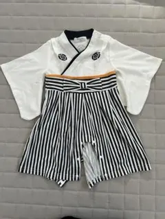 ストライプ柄 和風ベビー袴ロンパース