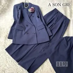 極美品✨ヴィンテージ　レトロ　ダブルブレスト　スーツ　3点セット　パープル