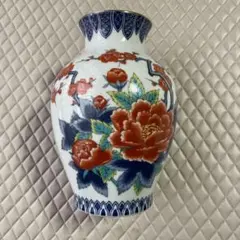 花柄陶器花瓶 高さ約25cm