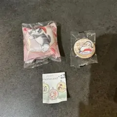 mofusand くら寿司コラボ チャーム 缶バッジ キーホルダー2点セット