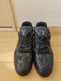 ルイヴィトン スニーカー メンズ LV レザー×デニム モノグラム ブラック
