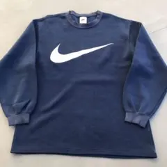 NIKEナイキ スウェット ネイビー デカロゴ 90s 銀タグ