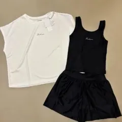 新品未使用☆グローバルワーク 水着 セパレート 3点セット ブラック 150