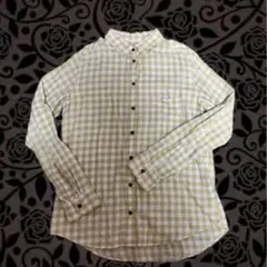 UNIQLO グリーン・ホワイトチェック 長袖シャツ L