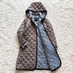LAVENHAM リバティ キルティングコート 英国製 36 ロング フード