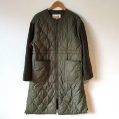 【レイビームス】キルティングコート アウターロング丈 パイピング オーバーサイズ