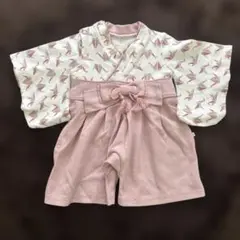 【美品】MOCMOF ベビー袴 折り鶴柄　女の子　70